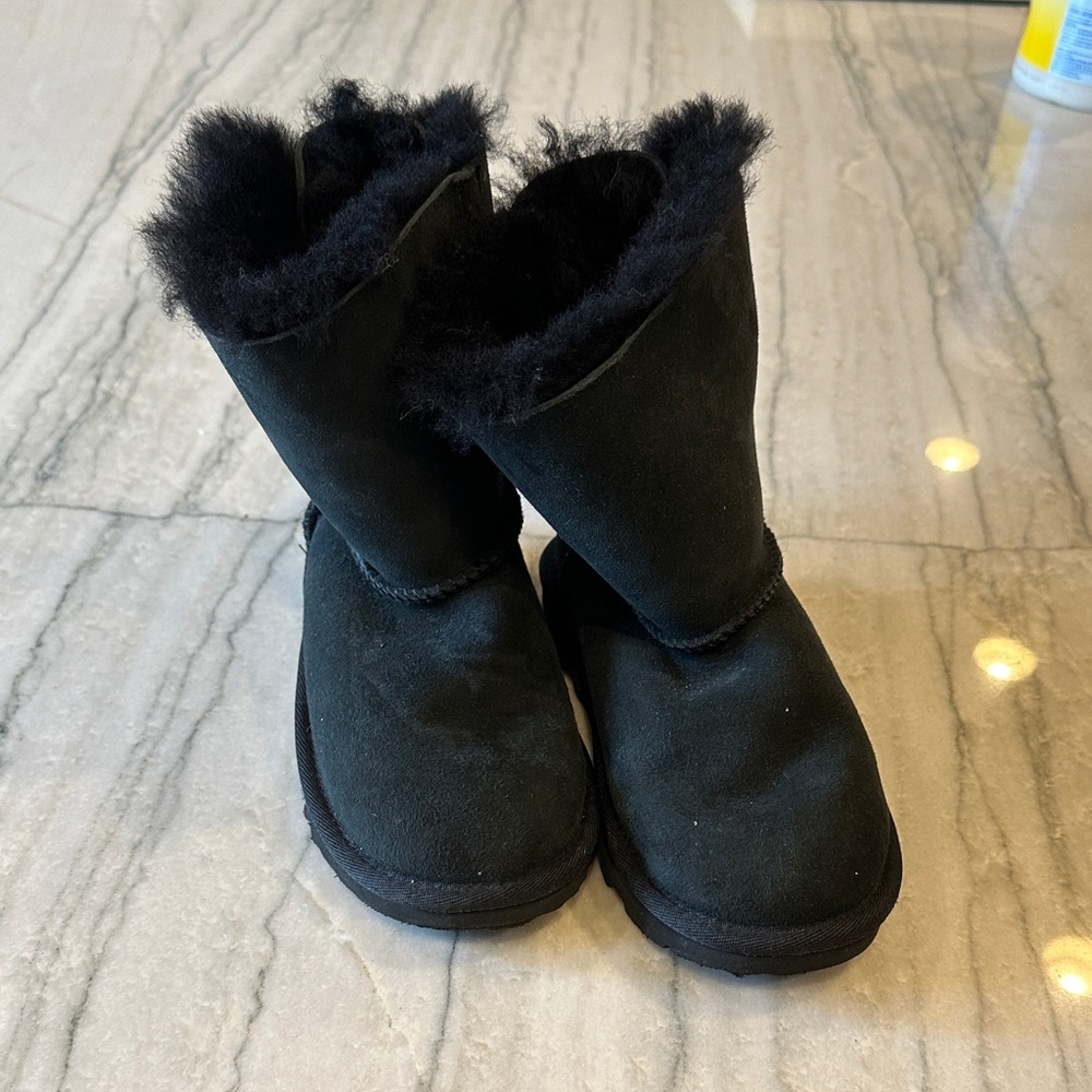 UGG Kids Black Furry Boots